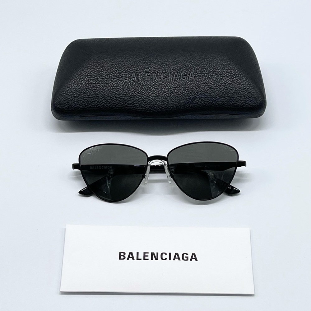 NEW BALENCIAGA BB0011S 001 BALCK SUNGLASSES - Picture 2 of 15